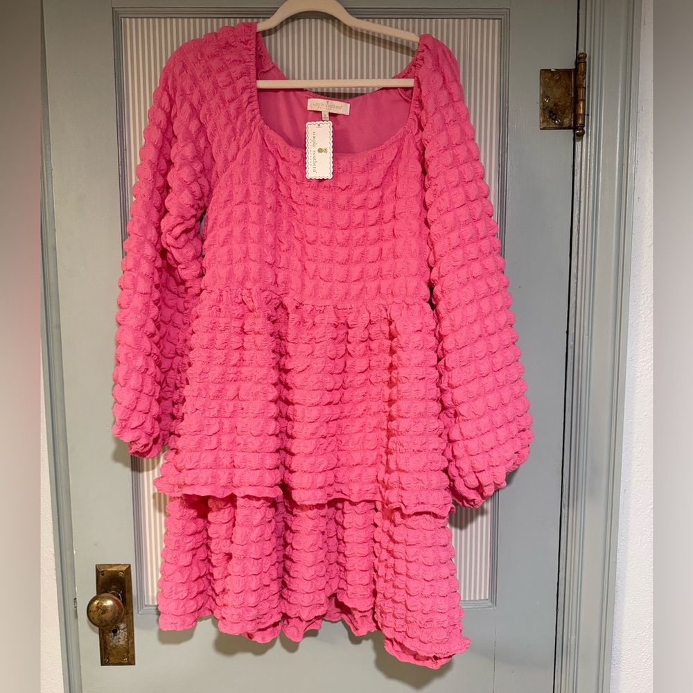 Simply Southern Pink Textured Midi Dress
